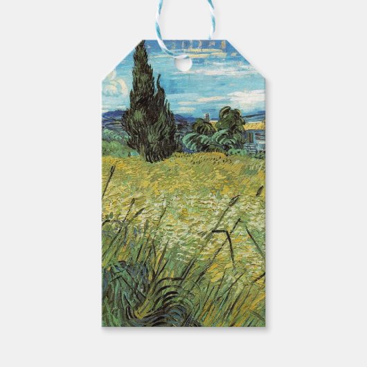 Green Wheat Field Vincent van Gogh Geschenkanhänger (Vorderseite)