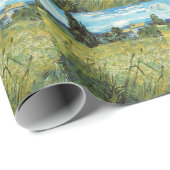 Green Wheat Field Vincent van Gogh Geschenkpapier (Rolleneckpunkt)