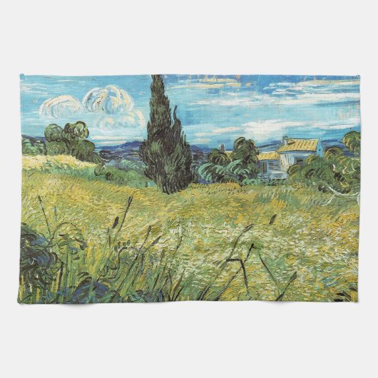 Green Wheat Field Vincent van Gogh Geschirrtuch (Horizontal)