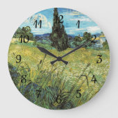 Green Wheat Field Vincent van Gogh Große Wanduhr (Vorderseite)