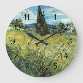 Green Wheat Field Vincent van Gogh Große Wanduhr