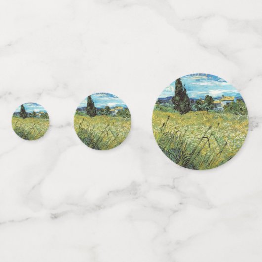 Green Wheat Field Vincent van Gogh Konfetti (Rückseiten)