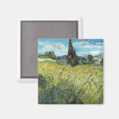 Green Wheat Field Vincent van Gogh Magnet (Vorderseite/Rückseite)