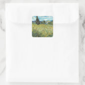 Green Wheat Field Vincent van Gogh Quadratischer Aufkleber (Tasche)