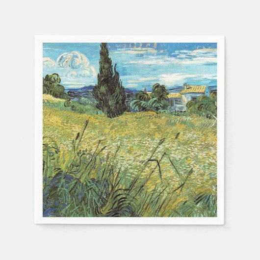 Green Wheat Field Vincent van Gogh Serviette (Vorderseite)