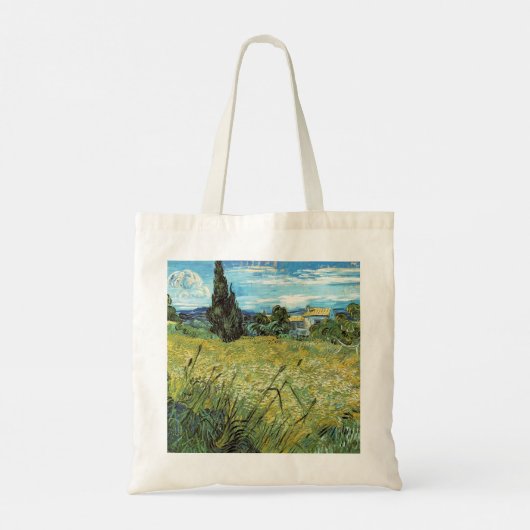 Green Wheat Field Vincent van Gogh Tragetasche (Rückseite)