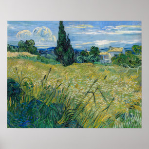 Green Wheat Field with Cypress 1889 by Vincent van Poster