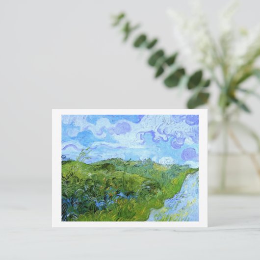 Green Wheat Fields Van Gogh Fine Art Postkarte (Stehend Vorderseite)