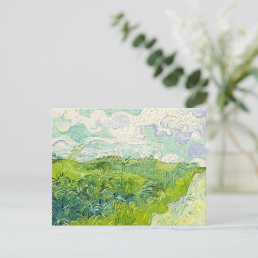 Green Wheat Fields Vincent van Gogh Postkarte (Stehend Vorderseite)