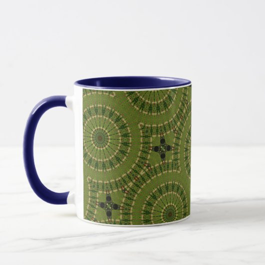 Green Wheel Mandala / Grünes Rad Mandala Tasse (Links)