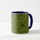 Green Wheel Mandala / Grünes Rad Mandala Tasse (VorderseiteRechts)