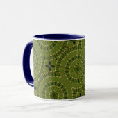 Green Wheel Mandala / Grünes Rad Mandala Tasse (Vorderseite Links)