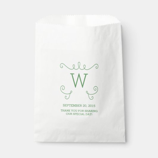 Green Whimsical Blühte Monogram Fevor Bags Geschenktütchen (Vorderseite)