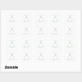 Green Whimsical Blühte Monogram Wedding Stickers (Blatt)