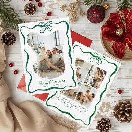 Green Whimsical Foto Doodle Poinsettia Weihnachten