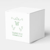 Green Whimsical Geblüht Monogram Fevor Boxen Geschenkschachtel (Vorderseite)