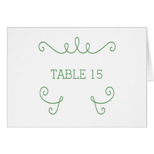 Green Whimsical Geblüht Tischnummer Card