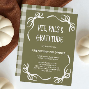 Green Whimsical Hand gezeichnet Friendsgiving Aben Einladung