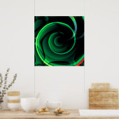 Green Whirlpool Psychedelic Hypnotic Swirl Vortex Poster (Küche)