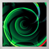 Green Whirlpool Psychedelic Hypnotic Swirl Vortex Poster (Vorne)