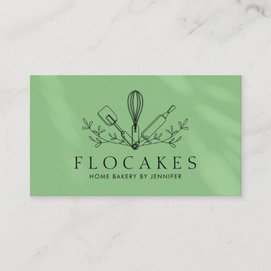 Green Whisk Pastry Koch Zuhause Bakery Café Kondit Visitenkarte (Vorderseite)