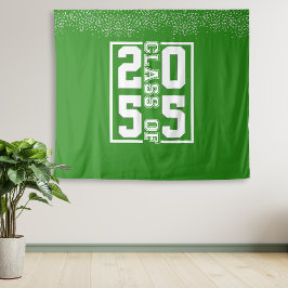 Green White Abschluss Class of Sporty Typografy Wandteppich