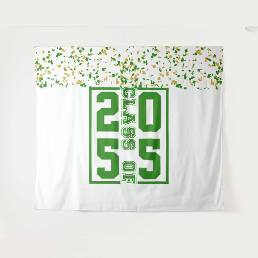 Green White Abschluss Class Wandteppich (Vorderseite (Horizontal))