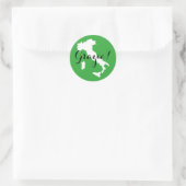 Green White and Black Italy Wedding Vielen Dank Runder Aufkleber (Tasche)