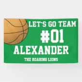 Green White Baseball Team Spirit Banner (Horizontal)