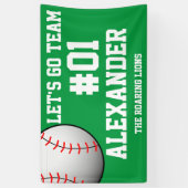 Green White Baseball Team Spirit Banner (Vertikal)