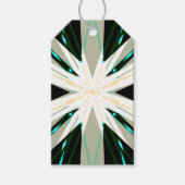 Green White Beige Winter Weihnachtssternschneefloc Geschenkanhänger (Vorderseite)