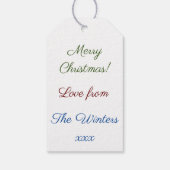 Green White Beige Winter Weihnachtssternschneefloc Geschenkanhänger (Rückseite)