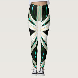 Green White Beige Winter Yoga Sternexplosion Schne Leggings