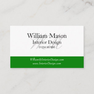 Green & White Beruflich Business Card Visitenkarte