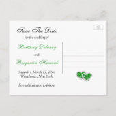 Green, White, Black Floral Save the Date Postkarte (Rückseite)