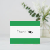 Green White Bold Abschluss Vielen Dank Postkarte (Stehend Vorderseite)