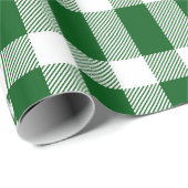 Green White Buffalo Karo Land Rustikal Geschenkpapier (Rolleneckpunkt)