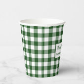 Green White Buffalo Karo Name Weihnachts-Party Pappbecher (Rechts)