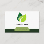 Green White Business Card Visitenkarte (Rückseite)