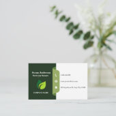 Green White Business Card Visitenkarte (Stehend Vorderseite)