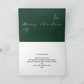 Green White Calligraphy Christmas Faltcard Feiertagskarte (Innenseite)
