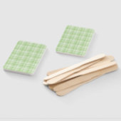 Green White Checker Abstract Pattern Fächer (Non-assembled)