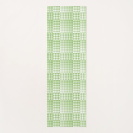 Green White Checker Abstract Pattern Yogamatte (Vorderseite)