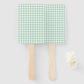 Green White Checker Diamond Pattern Fächer (Vorne und Hinten)