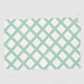 Green White Checker Diamond Pattern Golfhandtuch (Horizontal)