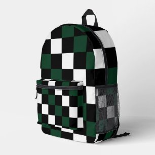 Green White Checkerboard Bedruckter Rucksack