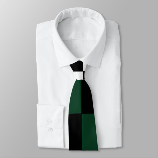 Green White Checkerboard Neck Tie Krawatte (Gebunden)