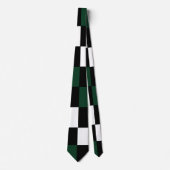 Green White Checkerboard Neck Tie Krawatte (Vorderseite)