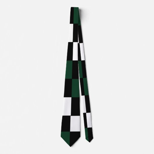 Green White Checkerboard Neck Tie Krawatte (Vorderseite)