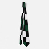 Green White Checkerboard Neck Tie Krawatte (Rückseite)